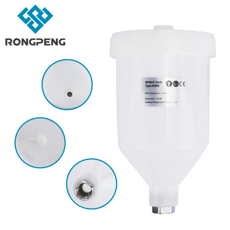 

RONGPENG 600ml Spray Gun Paint Cup Airbrush Replacement Pot For R500 H827 Spray Gun Pneumatic Tool Accessories