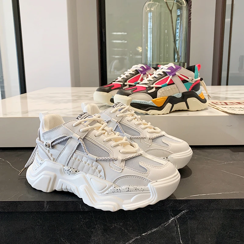 

Массивные кроссовки для женщин 2021, модный брендовый дизайн, женские белые красочные дышащие легкие женские туфли
