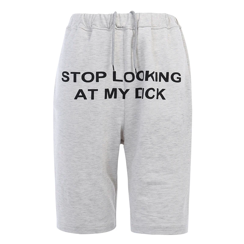 Женские свободные шорты InstaHot повседневные уличные с буквенным принтом на