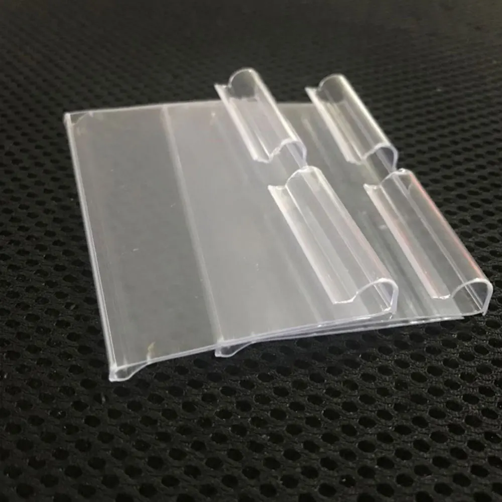 

60 Pcs Sign Label Holder Hanging Hook Shelf Retail Price Tag Label Merchandise Sign Display Holder Stand (Transpare