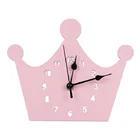 Для девочек розовая корона для принцессы часы для детский ночник для детской комнаты, детский Декор бесшумные настенные декоративные настенные современный дизайн 3D дропшиппинг