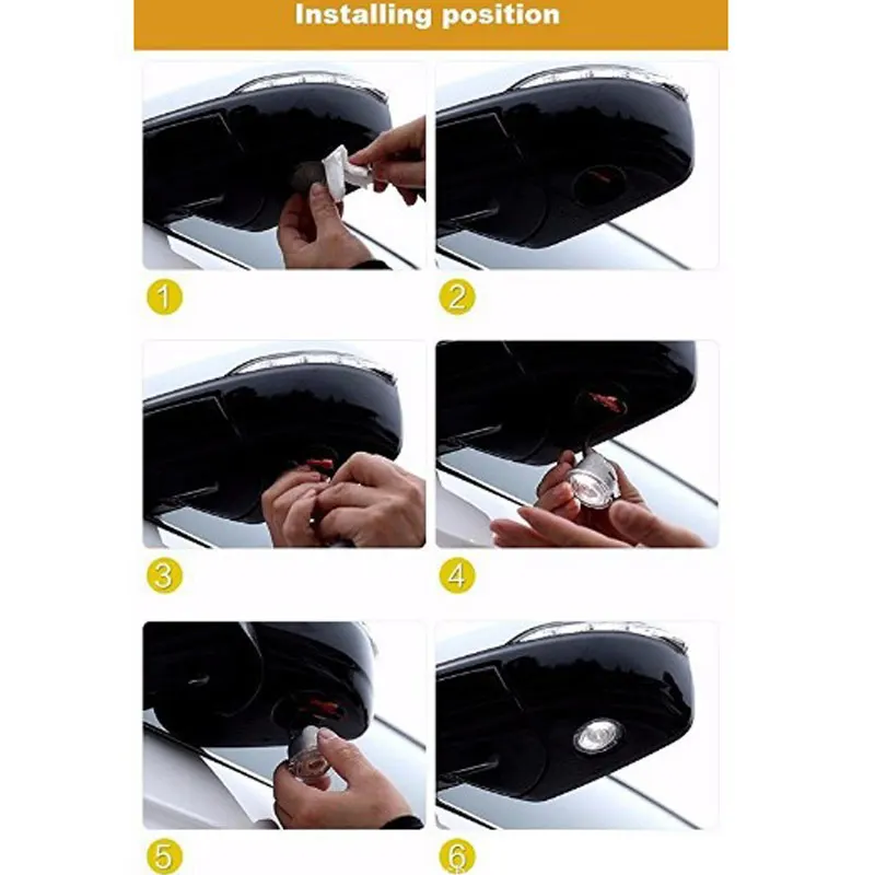 

Автомобильный светодиодный лазерный проектор для зеркала заднего вида, 2 шт., дверной светильник, Ford Taurus Explorer Mondeo Sharp World, затеняющая лампа, на...