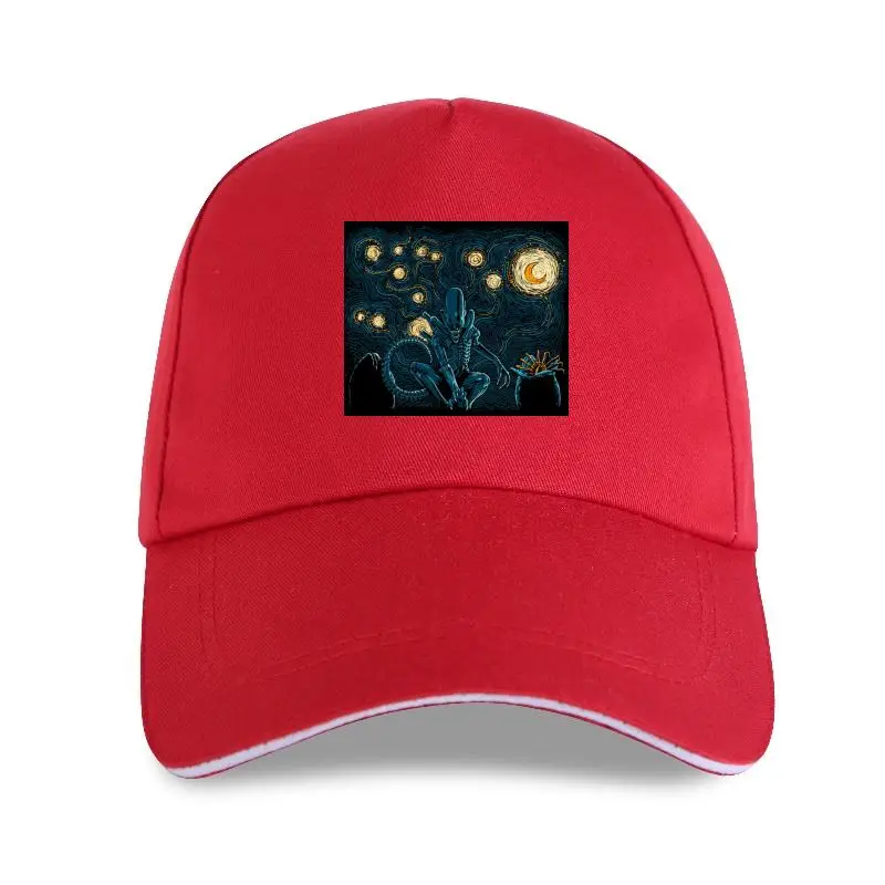 

Alien Facehugger Xenomorph In A Starry Night Van Gogh Parody Black Baseball cap Humorous