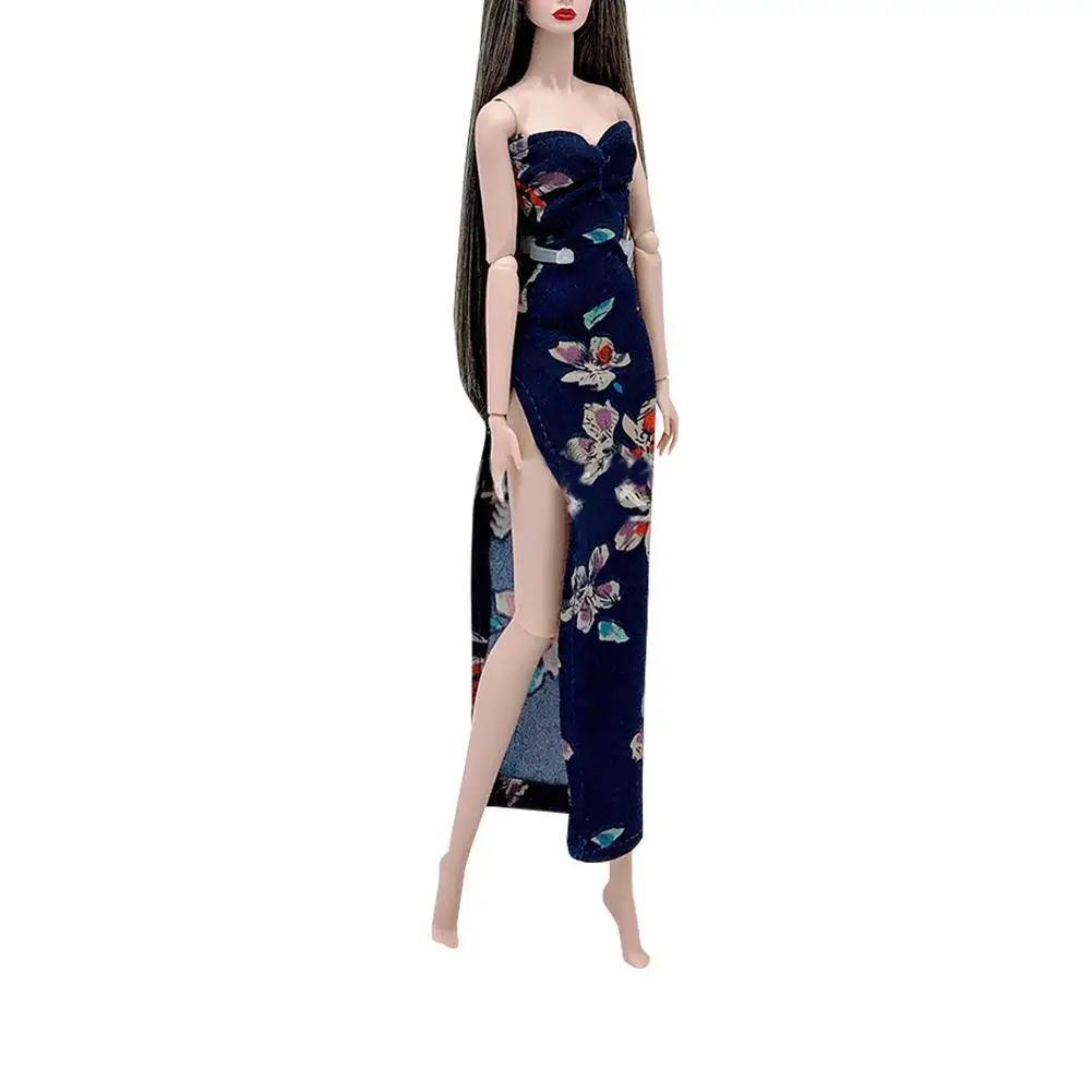 

Flower Slits Close-fitting Long Dress Dress Educational Toys Suitable Dolls Inches