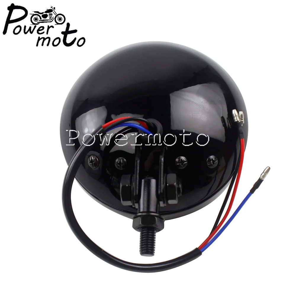 Черный 4 5 &quotРетро фара мотоцикла Бейтс фары желтая лампа объектива для Harley Kawasaki