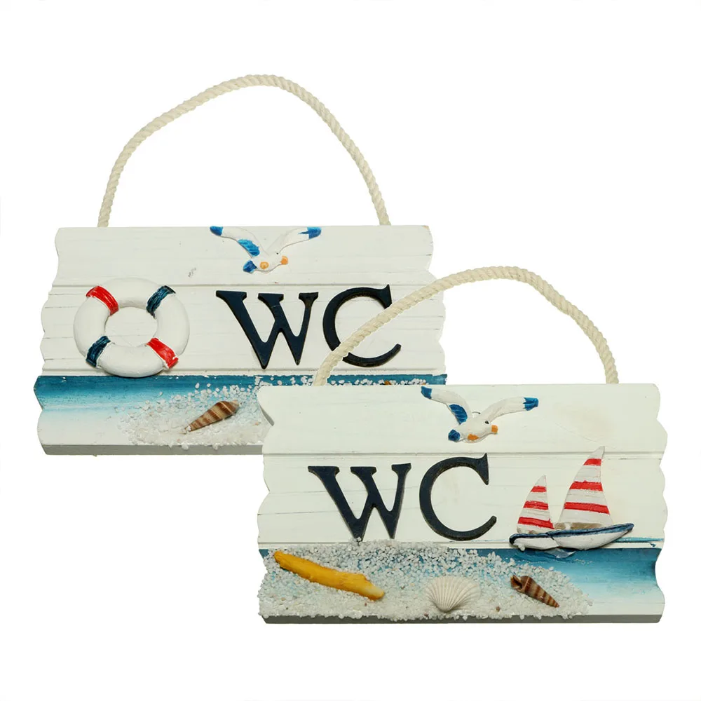 Модный деревянный дверной знак Морской Декор Wc Знаки для туалета настенная лодка
