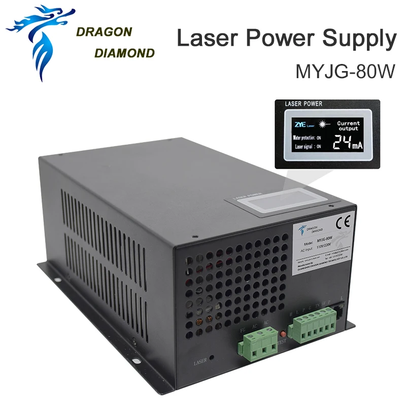 Dragon Diamond 80 Вт 100 Co2 лазерный источник питания для Лазерная гравировальная и