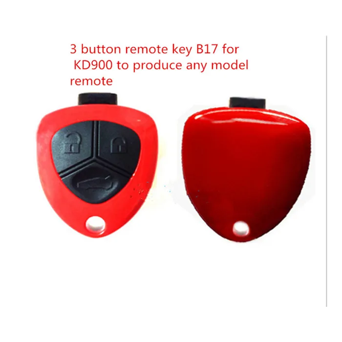 

Wilongda 3 Button universal Remote Key FOB B17 Keydiy remote Red colour for URG200/KD900/KD200 programmer