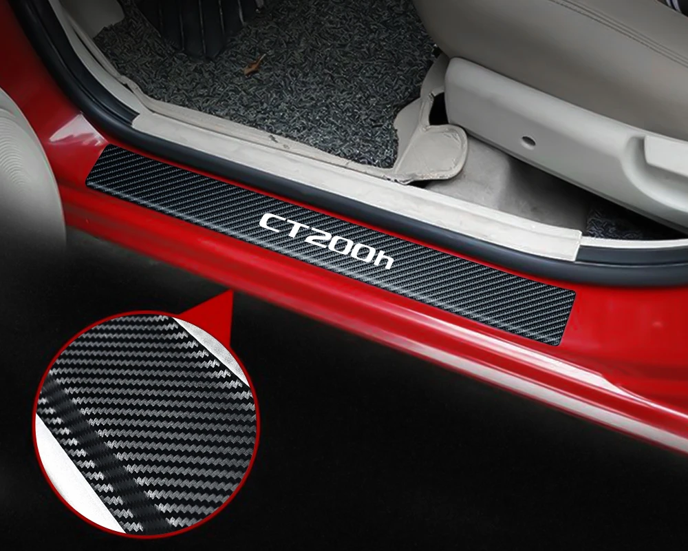4PCS 3D Car Door Sill Protector High Quality Carbon Fiber Sticker For LEXUS CT200h F sport ES LS IS GS LC RC GC RX UX NX LX GX | Автомобили