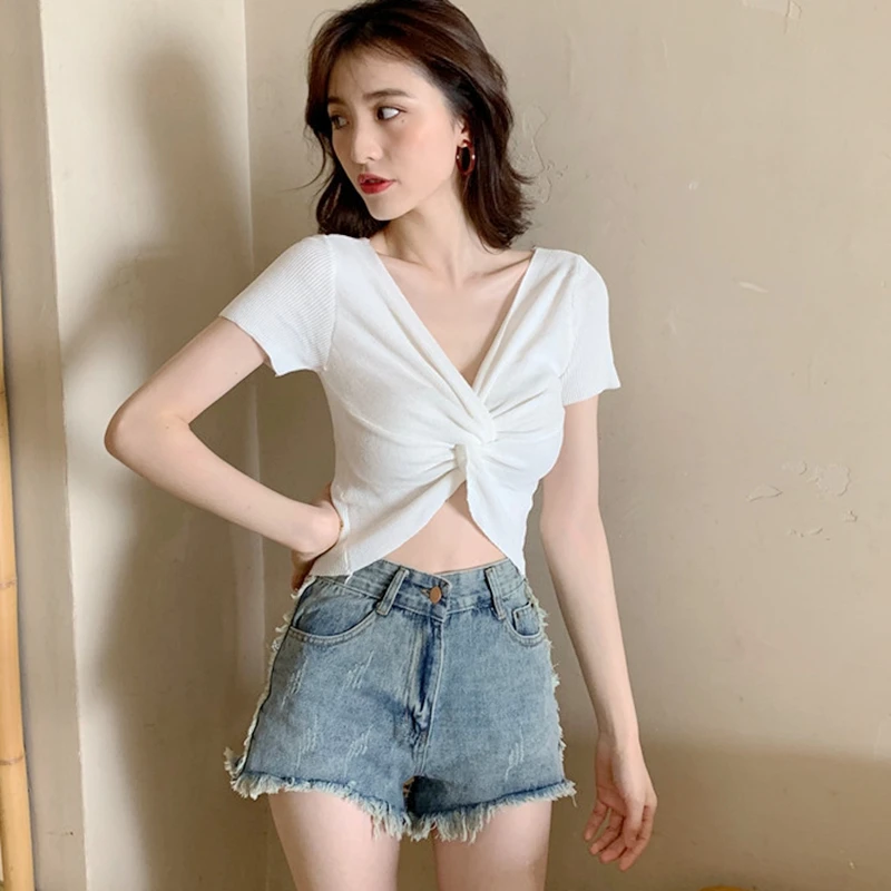 

Women Sexy Tops Vintage Y2K Lace Crop Top Short Sleeve Sexy Mesh Woman Tshirts V Neck Lace Up Floral Kawaii Clothes