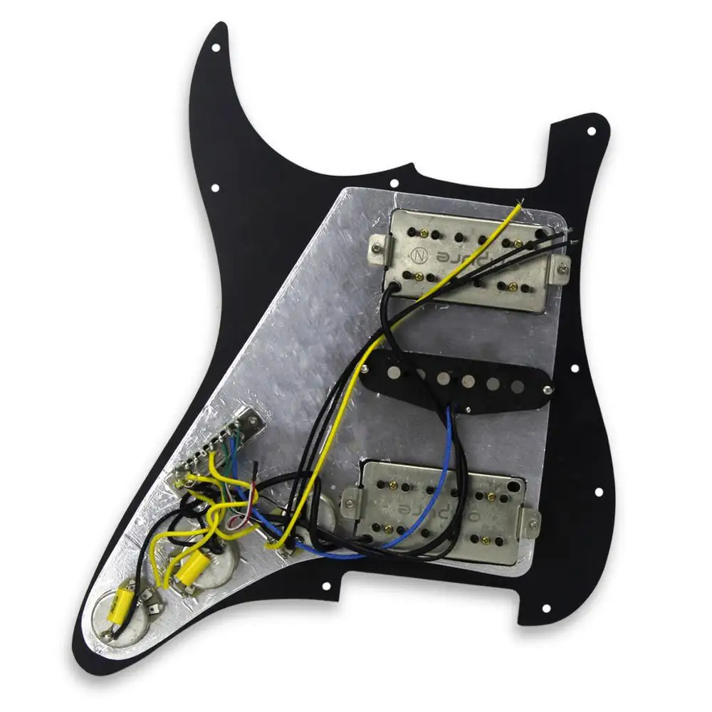 OriPure черная предпроводная электрогитара Pickguard Alnico 5 пикапов потенциометр 500k для Strat HSH 11 отверстий