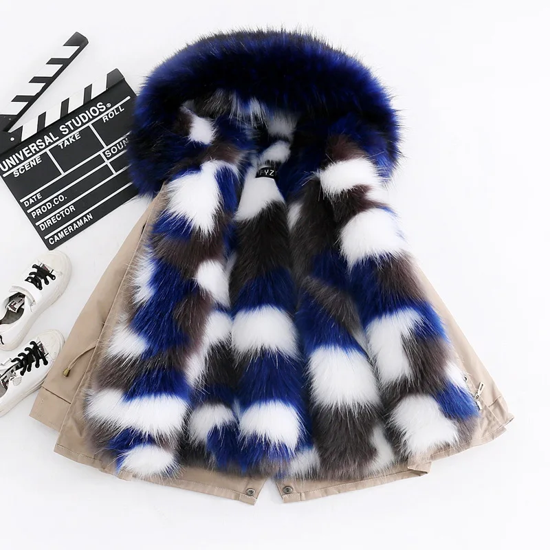 Детское меховое пальто для девочек с меховым воротником верхняя одежда