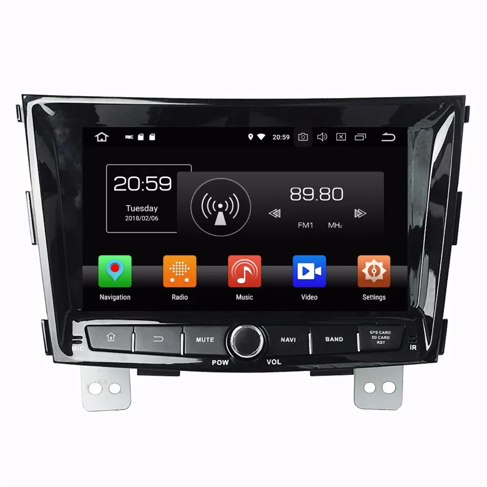 Восьмиядерный 8 дюймов ядер Android 9 0 автомобильное радио DVD плеер GPS для SsangYong Tivolan 2014