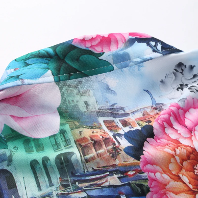 Мужская приталенная рубашка с коротким рукавом модная Повседневная цветочным