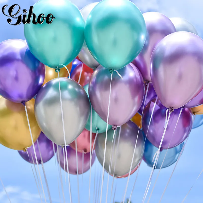30 шт 12 дюймов хром Фиолетовый Зеленый Серебряный Русалка конфетти латексные шары