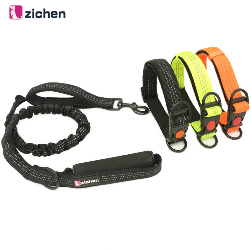 Набор поводков для собак светоотражающая Регулируемая буферная эластичная
