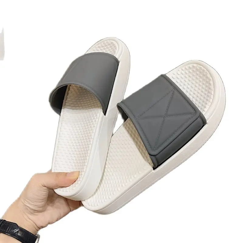 

201fmst New Couple Thick Bottom Simple Beach Sandal Slippers Women Summer Slides
