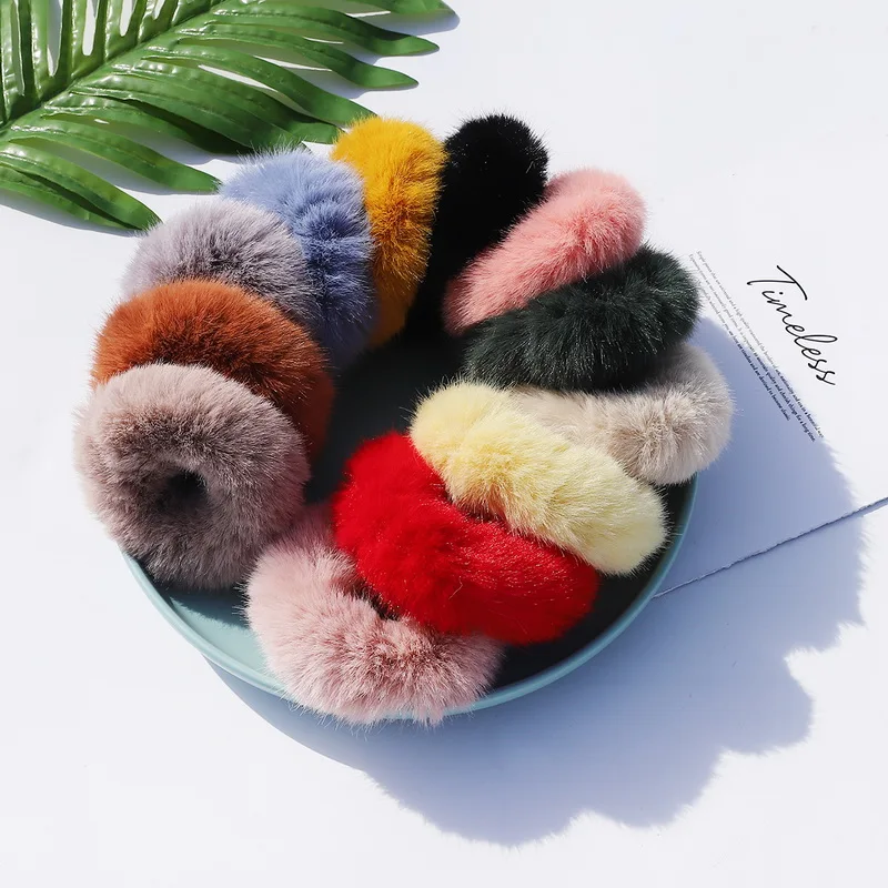 Резинка для волос 2 шт. аксессуары головной убор искусственный мяч из кроличьего