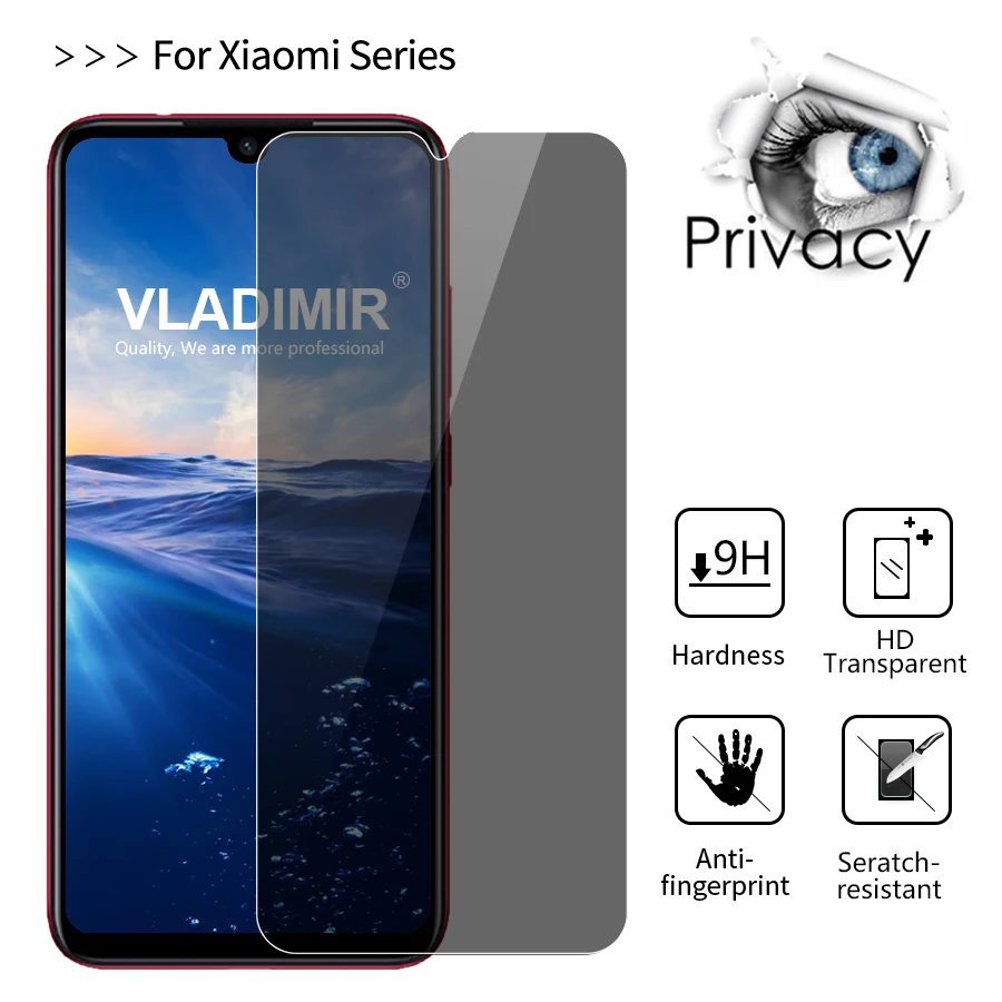 

2.5D Privacy Anti Spy Tempered Glass for Xiaomi Redmi Note Mi 7 7A 8 8A 9 9A 9C 9T 9S 10 10T Poco F1 F2 X3 F3 M3 Lite Pro Max