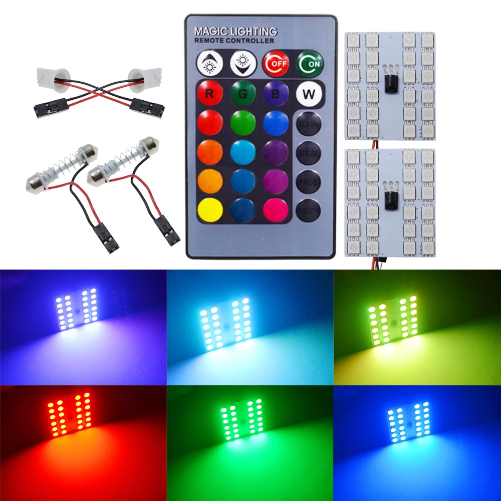 2X T10 W5W 24smd пульт дистанционного управления Rgb карта Светодиодная панель авто