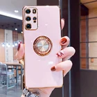 Роскошный чехол с покрытием для Huawei P30 P40 Pro P20 Mate 20 P30Pro Honor 20 Pro, мягкий чехол-подставка с кольцом-держателем, полностью силиконовый чехол P 30