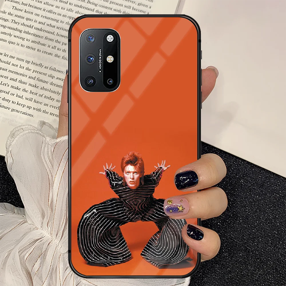 

David Bowie Fashion Phone Tempered Glass Case Cover For Oneplus 5 6 7 8 9 Nord T Pro EtuiWaterproofFundaPrimeBlack