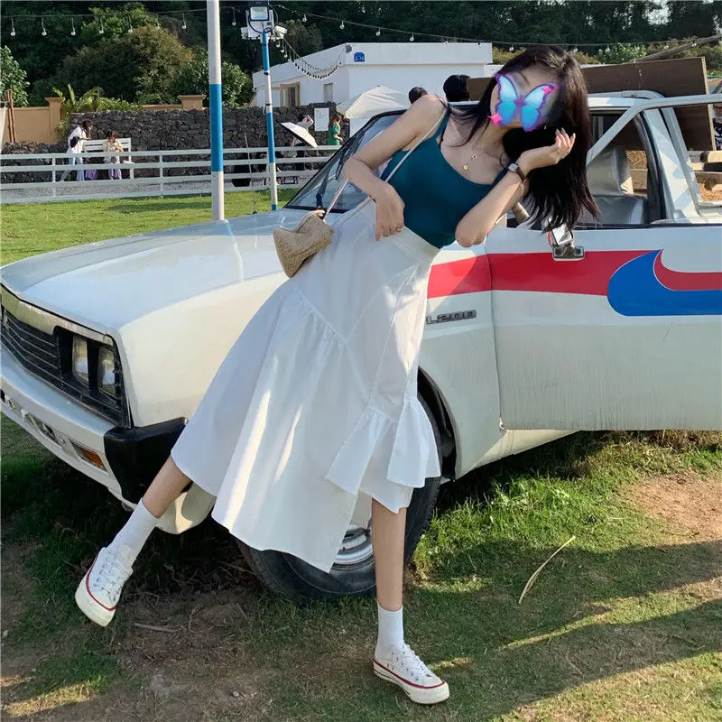 

New asymmetric skirt in spring and summer of 2021, fresh and fashionable, high waist, foreign style and slim design