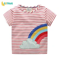 citrus t shirt for girl summer kid clothes child t shirts cotton rainbow stripe baby toddler cartoon tee tops clothing short