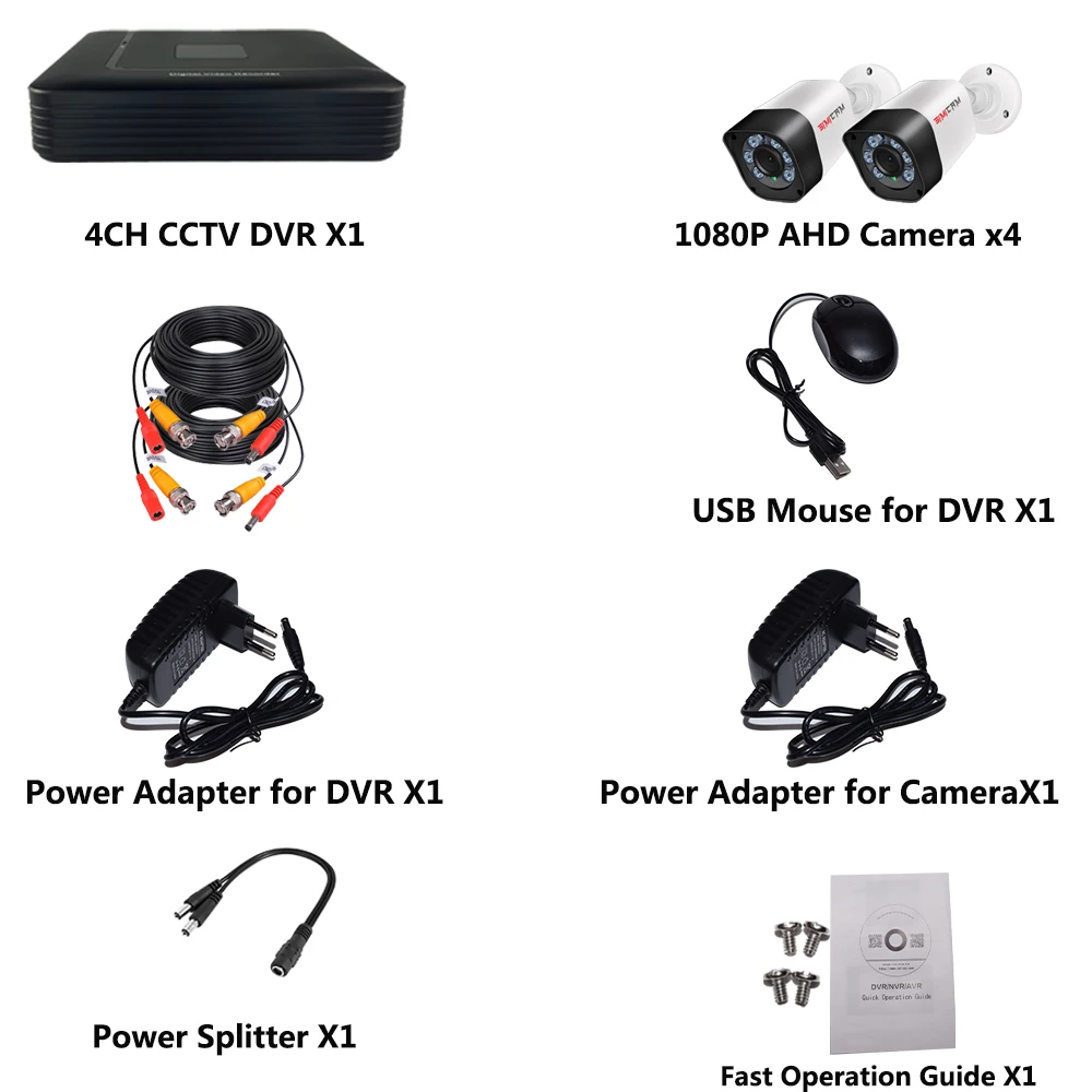 Видеонаблюдение 4Ch DVR 1080N с 1080P 2MP AHD уличные Камера возможностью погружения на