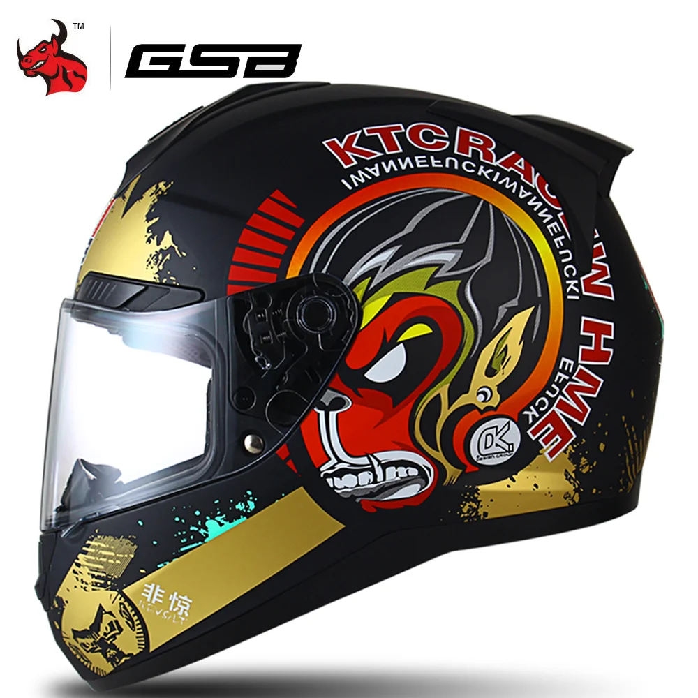 

GSB Helmet Motorcycle Moto Biker Full Face Riding Helmets Motocross Helmet Capacete Da Motocicleta Cascos Moto Men ECE Approved