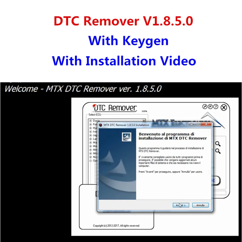 

MTX DTC Remover 1.8.5.0 With Keygen 9 Extra ECU Tuning SW Software ECU Fault Code Remover OBD2 Software