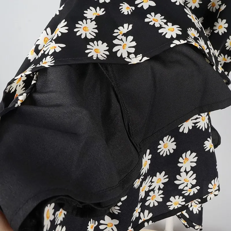 

Women Summer Casual Floral Print Spaghetti Strap Dress Female Black Slim A-Line Knee-Length Vestidos Ladies Fashion Dresses ML69