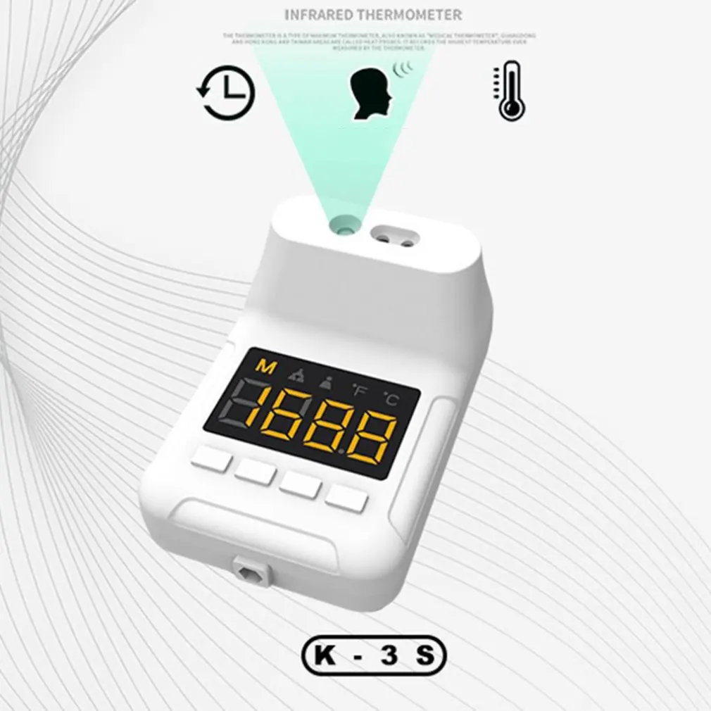 

K3S Non-contact Thermometer Wall-mounted Digital Infrared Thermometer Forehead Desktop Automatic Induction Thermometer