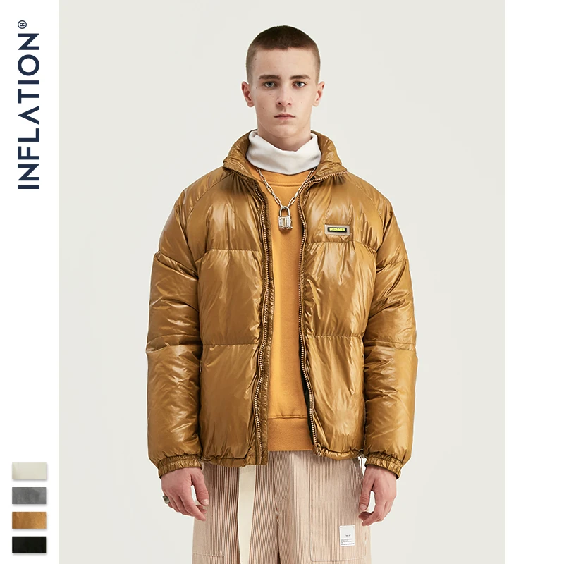 Мужская зимняя куртка пуховик INFLATION свободная парка с воротником стойкой 9723W