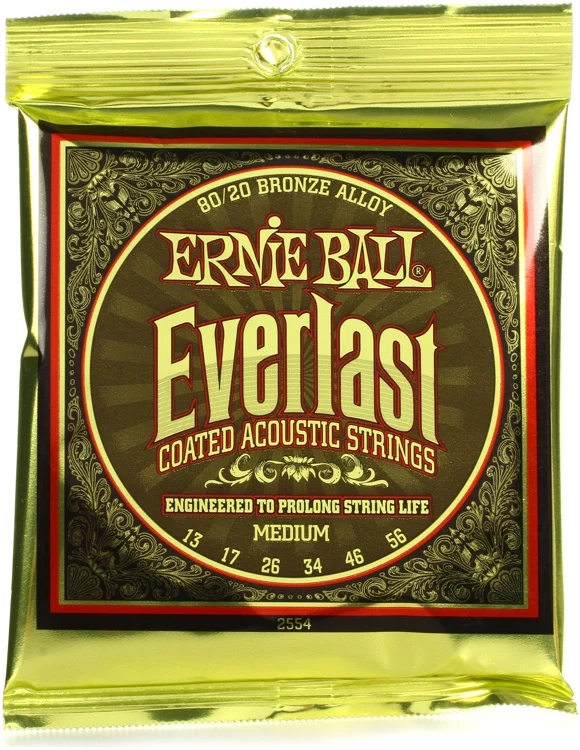 

Ernie Ball 2554 Ever-last 80/20 Bronze Medium Acoustic Guitar Strings 013-056