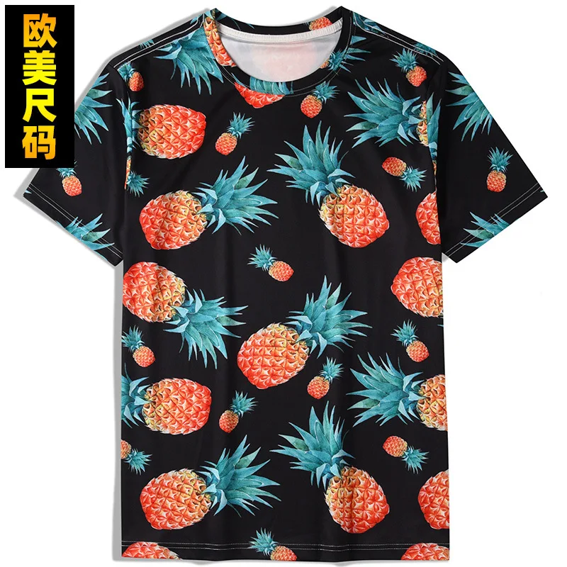 

2021 new summer men's T-shirt loose 3D printing Harajuku oversized T-shirt casual men's T-shirt O-neck hip-hop sports top