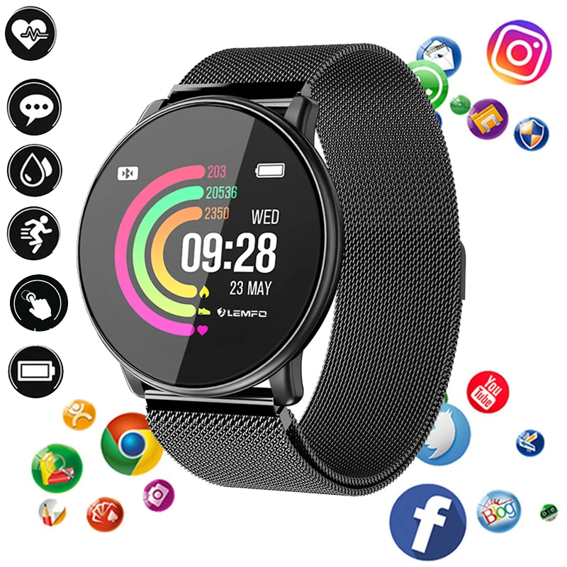 LT03 Смарт часы для мужчин и женщин из закаленного стекла DIY лица мульти спортивный