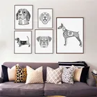 Постер с изображением золотистого ретриверадетской стены, бульдогбайсет ХаундБиглбоксерская собака, Холщовый постер
