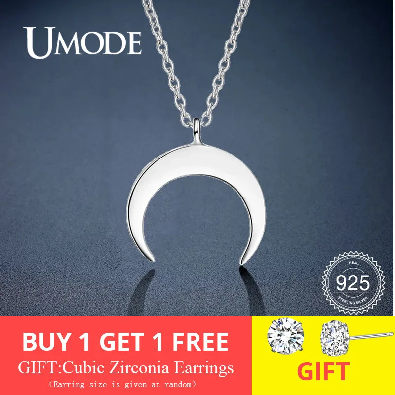 

UMODE Fashion Moon 925 Sterling Silver Pendants Necklaces Gifts for Women Chains Cute Romantic Silver 925 Jewelry ULN0395