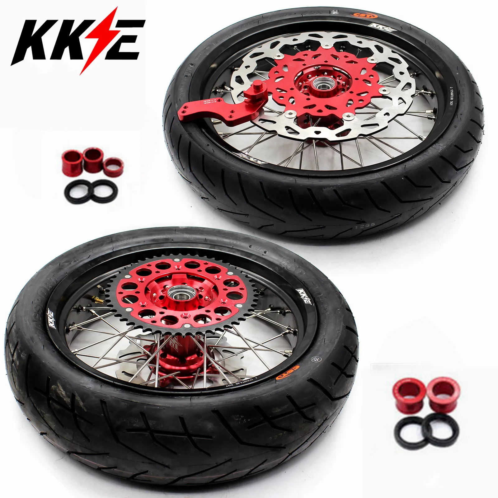 KKE 3 5/4 25 Supermoto колеса CST шины для Honda CRF250R 2014-2021 CRF450R 2013-2020 передний 320 мм тормозной