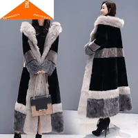 clothes winter women 2020 korean thick warm faux coat ladies long jacket large fur collar hiver tf99270