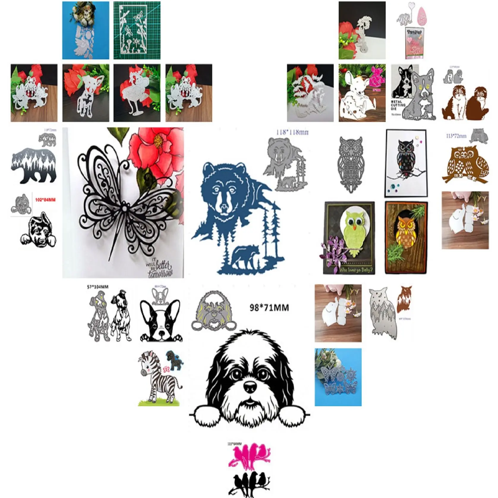 

Various Animal Shape Paper Cut Die Knife Mold Paper-cut Shape Mold Creative DIY Festival Decorations Handicraft Assistants