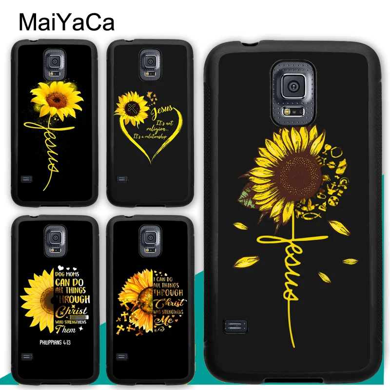 Чехол с изображением подсолнуха Иисуса Христа для Samsung S21 Ultra S20 FE S10 Plus Note 10 20 A50 A70