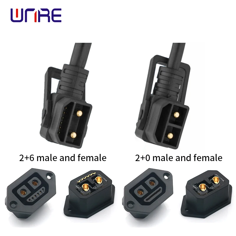 

2+6 2+0 Waterproof Plug Electric Bike Charging Port Cable, Female Male Charging/Discharging Socket For Yadea/Aima Electromobile