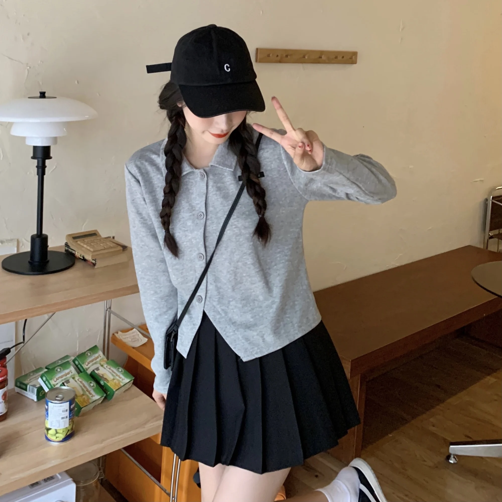 Большой шикарный кардиган свитер осенняя Асимметричная короткая облегающая