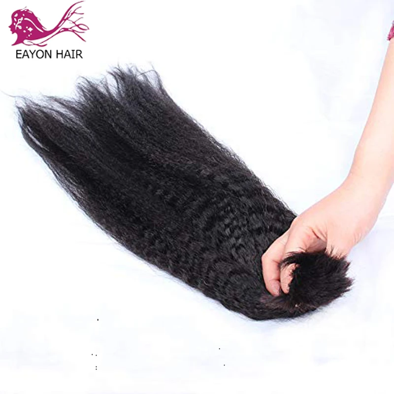 Курчавые прямые человеческие плетеные волосы Remy объемные индийские Yaki пряди 8-30