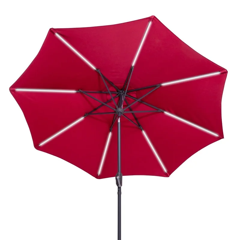 9 футов патио Солнечный зонт с светодиодный светильник пляжный высокое качество