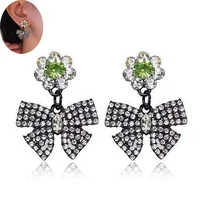 kymyad korean fashion trendy drop earrings for women crystal butterfly bow long earring woman party gift