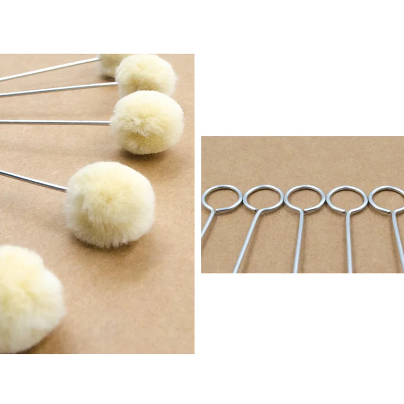 

100Pcs Leather Dye DIY Artificial Wool Daubers Assisted Ball Dye Tools Leather Craft Wool Dauber & Finish Applicator Brush Kit T