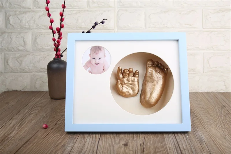 3D DIY новорожденная ручная форма нога фоторамка детская гипсовая отливка комплект стерео клон отпечаток руки мягкий глиняный чернильный коврик сувениры
